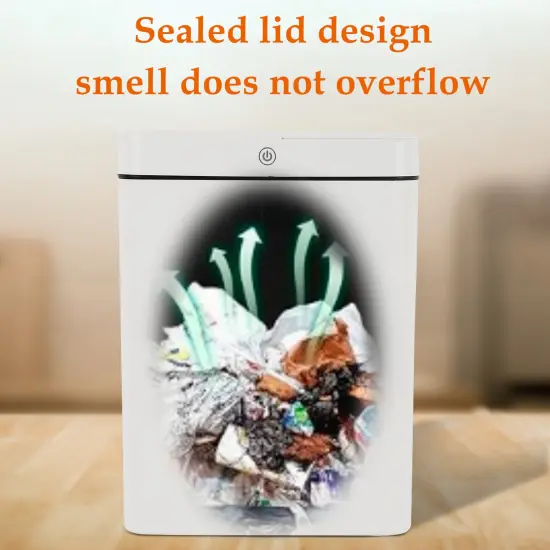Intelligent Three-mode 15L/3.96gal Induction Garbage Can Perfect for Bedroom, Bathroom, Office {3}