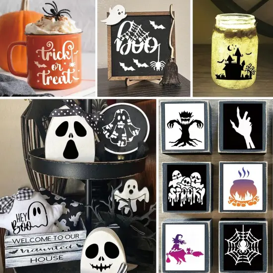 Small Halloween Stencils for Painting on Wood (60 Boo) {2}