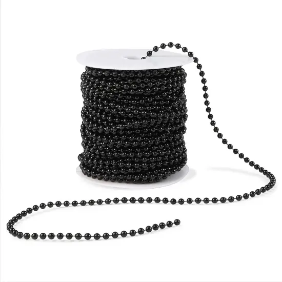 Black Pearl Beads on a String Roll for Crafts (4 mm, 25 Yards) {1}