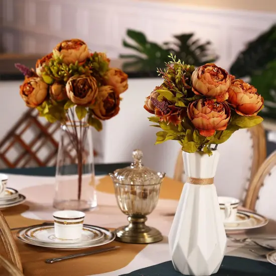 Artificial Silk Peony Vintage Flower Bouquet for Party Home Table Centerpieces {3}