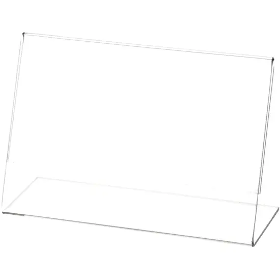 Plymor Clear Acrylic Sign Display / Literature Holder (Angled), 6" W x 4" H {1}