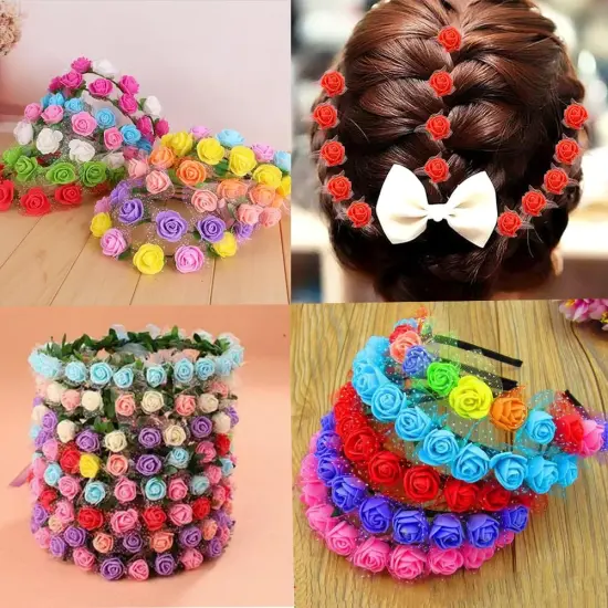 Artificial Rose Flower Heads Real Looking Foam Fake Roses Heads for DIY {5}