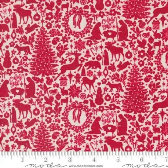 Pine Valley O Holy Night Red 44"/45" Fabric Per Yard {1}