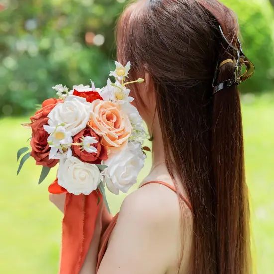 Burnt Orange Wedding Bouquets {4}