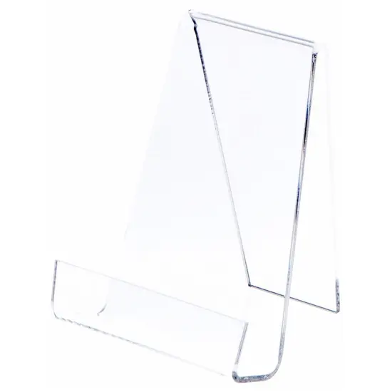 Plymor Clear Acrylic Book Easel with 1.375" Ledge With Lip, 6" W x 5.5" D x 7.25" H {1}