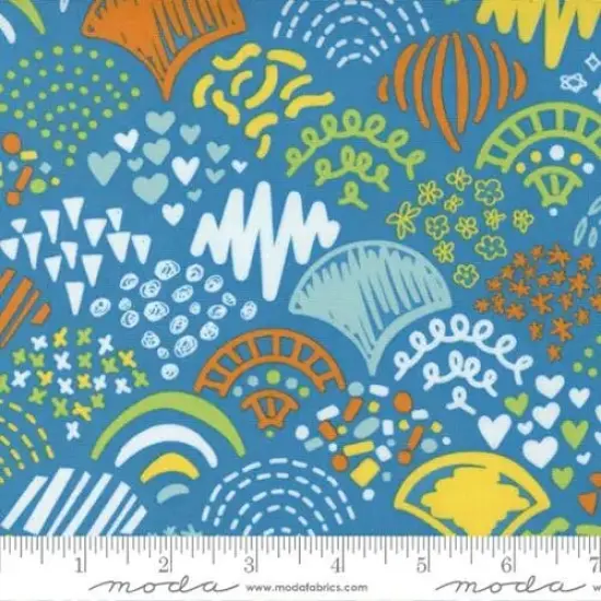 Blue Creativity Glows Turquoise 44"/45" Fabric Per Yard {1}