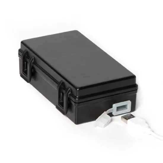 Roman Black Rectangular USB "D" Battery Box for LED Lights - 6" x 3" {1}