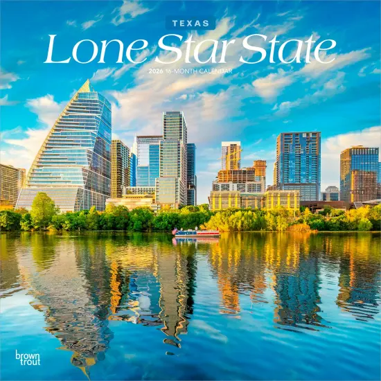 Lone Star State | Texas Places | 2026 12 x 24 Inch (Hanging) Monthly Square Wall Calendar | Plastic-Free {1}