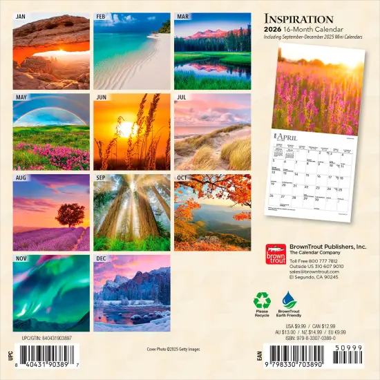 Inspiration | 2026 7 x 14 Inch (Hanging) Monthly Mini Wall Calendar {2}