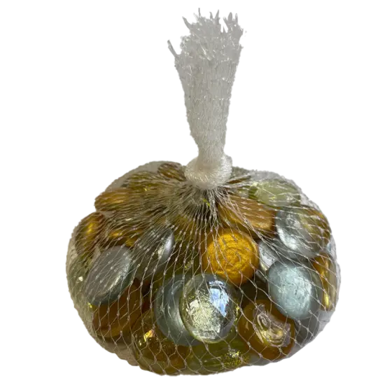 Silver/Gold Mix Glass Nuggets - 12oz Bag - Flat Glass Gems/Beads - Decorative Glass Stones - Great for Mosaics and Other Glass Projects {1}