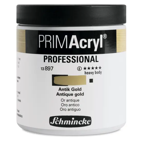 Schmincke Primacryl Professional Acrylic Paint - Antique Gold, 237 ml Jar {1}