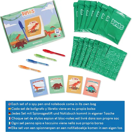 Invisible Ink Pen and Notebook Pack of 16 Dinosaur Party Favors for Kids | Spy Pen Dinosaur Birthday Party Supplies, Prizes for Kids | Magic Pen Birthday Party Favors, Prizes for Students {2}