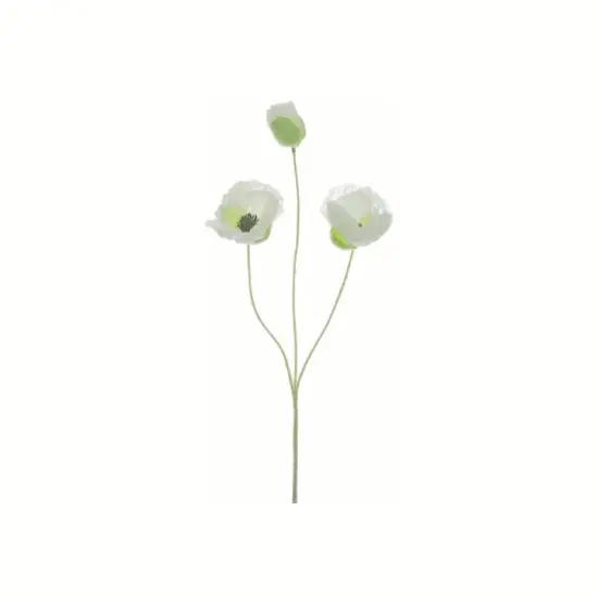 Artificial Cream Poppy Spray – 20" Faux Floral Stem for Crafts-FSP616-CR {1}