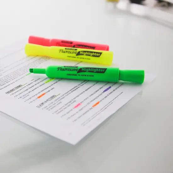 BAZIC Desk Style Fluorescent Highlighters (4/Pack) {6}