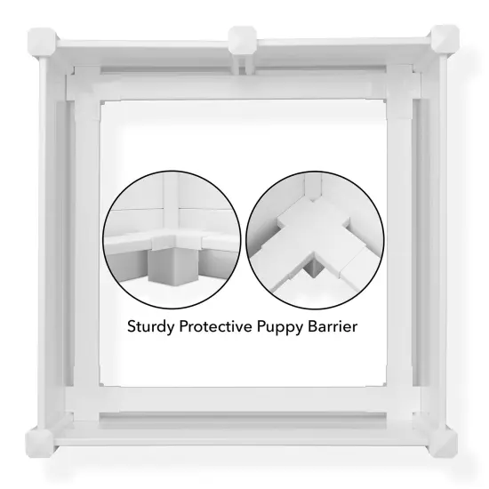 SmithBuilt 48" x 48" x 18" Whelping Box for Dogs and Puppies, Heavy Duty PVC Whelping Pen and Birthing Box with Rails and Adjustable Height Door, White {5}