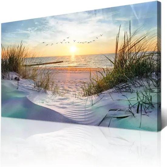 Summer Wall Decor For Living Room Wall Decor For Bedroom Blue Sea Beach Scenery {1}