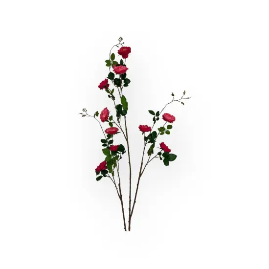59" Tall Faux Pink Rose Spray Branch &ndash; Realistic Artificial Long Stem for Vases & Wedding Decor-FSR346-BT {3}