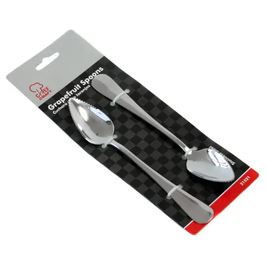 Chef Craft 2pc Serrated Edge Stainless Steel Grapefruit Spoons Set {6}