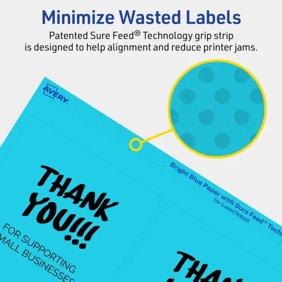 Avery Bright Blue Paper Labels, 4" x 4" Square {4}