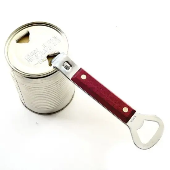 Norpro Heavy Duty Wood Handle Soda Pop Beer Can Punch and Bottle Opener {5}