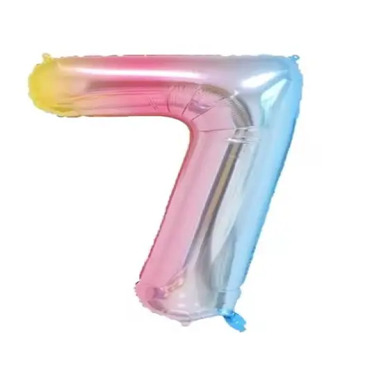 Rainbow Gradient Colorful Number Balloon Foil Balloon F07M1-77-7 {1}