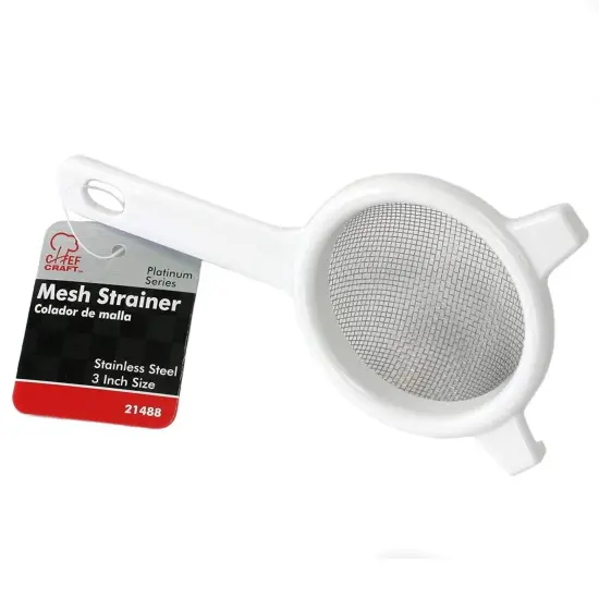 Chef Craft 3" Diameter Stainless Steel Mesh Strainer - Great for Straining Tea or Baking Ingredients {2}