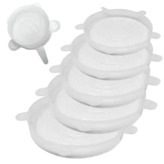 Norpro 6 Piece Reusable Food-Safe Silicone Lids Set - Fits 2.5" to 11" Openings {1}