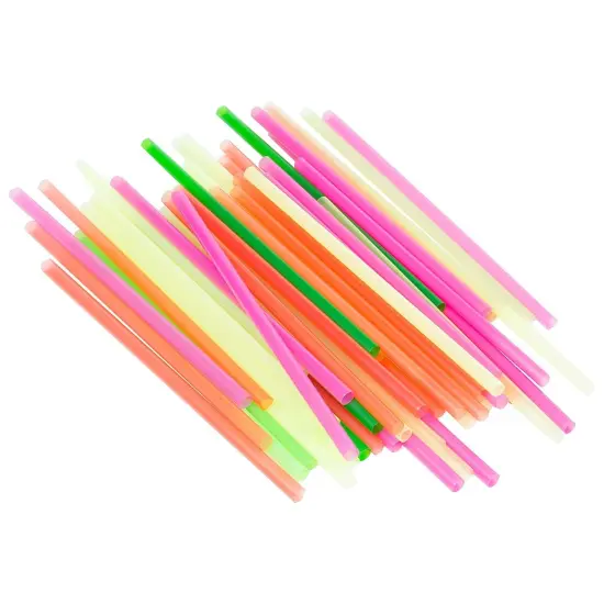 Chef Craft 50 Piece 8" Long Neon Milkshake / Smoothie Straws Set - Assorted Colors {1}