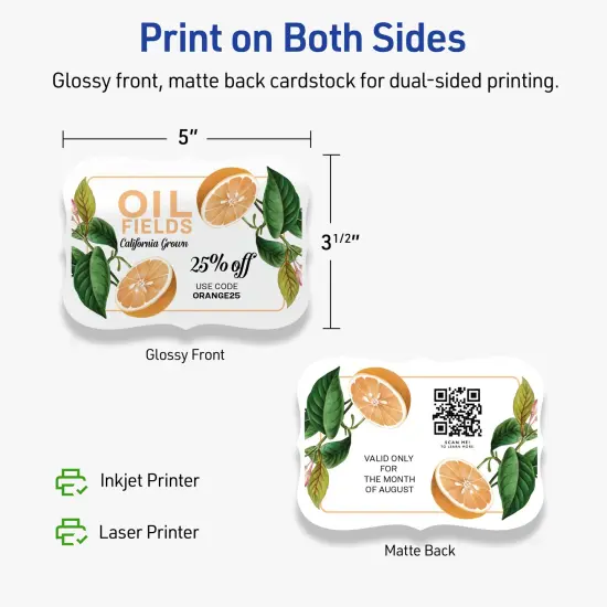 Avery Glossy White Postcards, 3-1/2" x 5" Rectangle Flourished Edge {6}