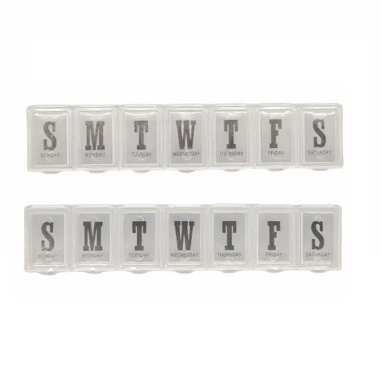 Handy Housewares 7 Day Pill Box 2 Pack Set - Keeps Your Pills Organized {4}