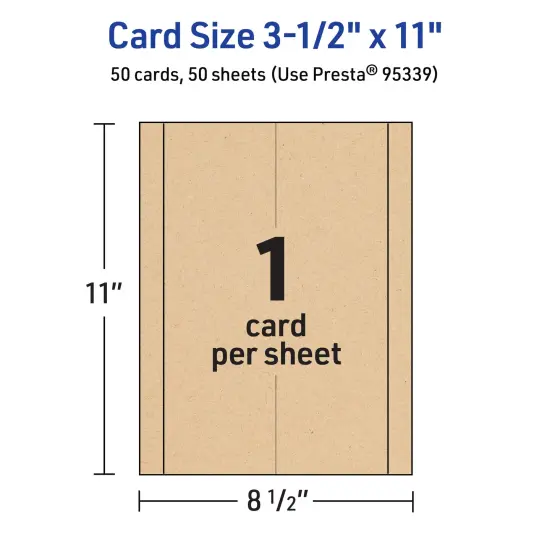 Avery Kraft Brown Tent Cards, 3-1/2" x 11" Rectangle {5}