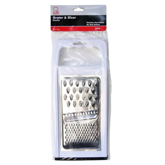 Chef Craft Non-Skid Stainless Steel Blade Flat Coarse / Fine Grater & Slicer {5}