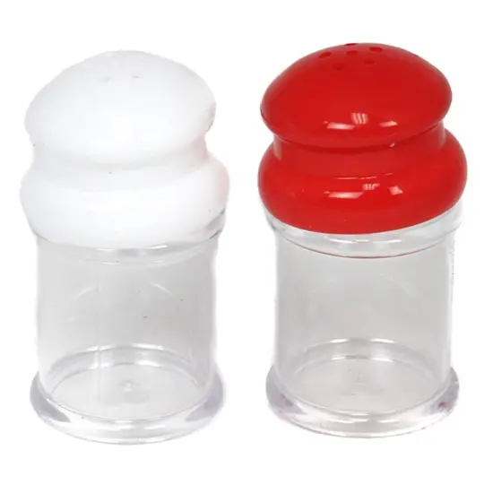 Chef Craft 3.5" Tall Durable Plastic Salt & Pepper Shaker Set - Great Size for Table or Camping Use {1}