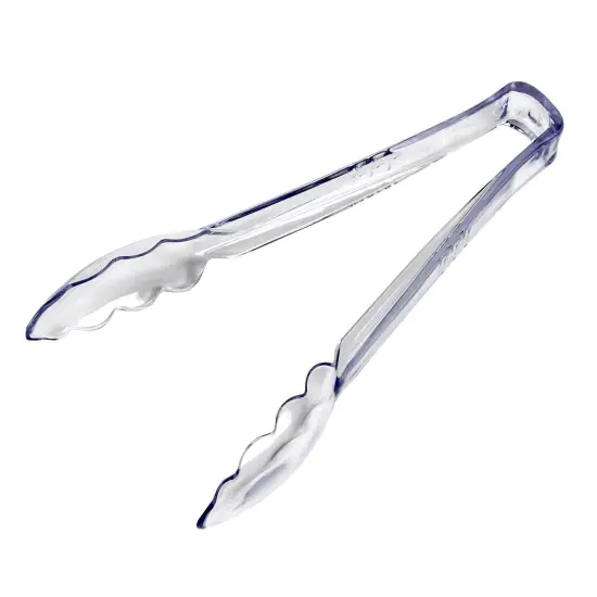 Chef Craft 9" Clear Plastic Serving Tongs with Clamshell Ends {1}