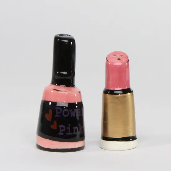 Ceramic Nail Polish And Lipstick Salt & Pepper Shakers, Home D&eacute;cor, Gift for Her, Gift for Mom, Gift for Friend or Coworker, Kitchen D&eacute;cor {3}
