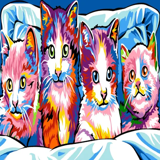 Needlepoint canvas for halfstitch without yarn The Cats SE934.01 Seg De Paris Printed Tapestry Canvas {1}