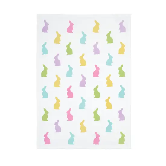 Easter Bunny Rabbit Hop Silhouettes 100% Cotton Flour Sack Printed Kitchen Dishtowel {4}