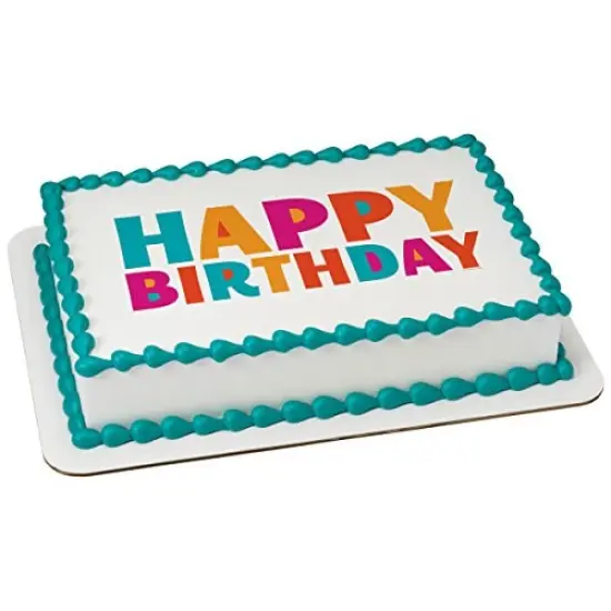 Happy Birthday Fiesta PhotoCake&reg; Edible Cake Topper Icing Image for 6 inch Round cake or larger {1}