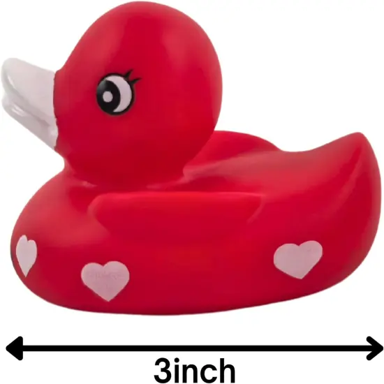 4E's Novelty 2 Pack Valentines Rubber Duck: 3" Large Red Rubber Ducky with XOXO {2}