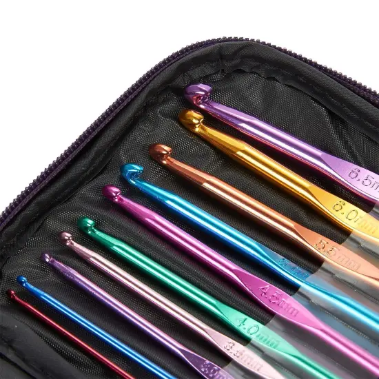 Crochet Hooks Set, Aluminum Handle Knitting Needles, Multicolor Crochet Needles for Yarn Craft Knitting Knit Needles Weave Yarn Set {3}