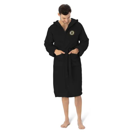 Boston Bruins NHL Hooded Silk Touch Bath Robe 26&times;47 Inches {1}