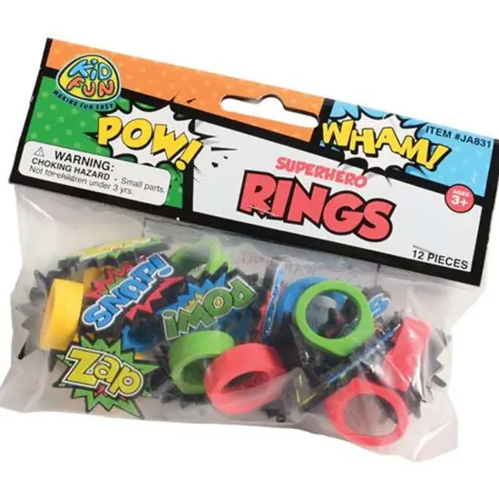Superhero Rubber Rings Include 12 Units {3}