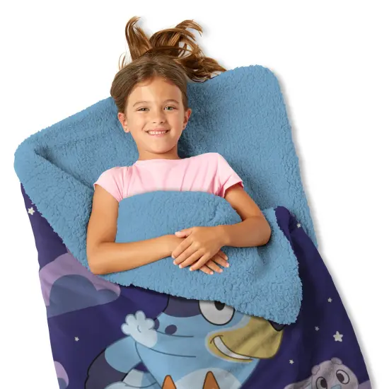 Bluey Slumber Pups Silk Touch Throw Blanket Sherpa Slumber Bag 27&times;56 Inches {2}