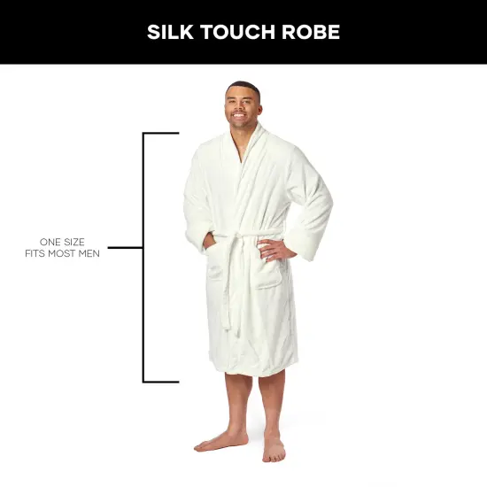 Northwest Silk Touch L/XL Bath Robe Optical White 26&times;47 Inches {5}