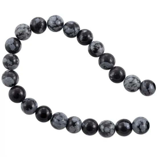 Snowflake Obsidian Round Beads 6mm (16" Strand) {1}