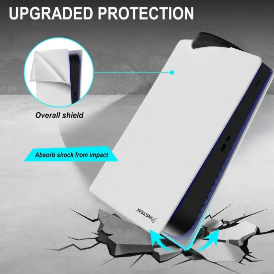 Insten Silicone Skin Cover For PS5 Digital Edition Console, Anti-Scratch Anti-Dust Protective Case, White {4}