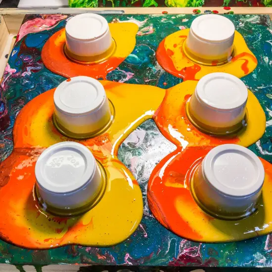 Professional Gloss Pouring Medium 32oz (Quart) - Improves Paint Flow & Cell Effects Creator, Viscosity Adjuster for Art Acrylic Painting {6}