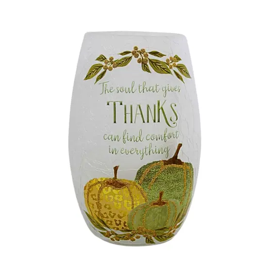 Stony Creek 5.0 Inch Beautiful Bounty Small Vase Thanksgiving Lighted Glass Accent , Thanksgiving Decor Autumn Thanksgiving THANKS {3}