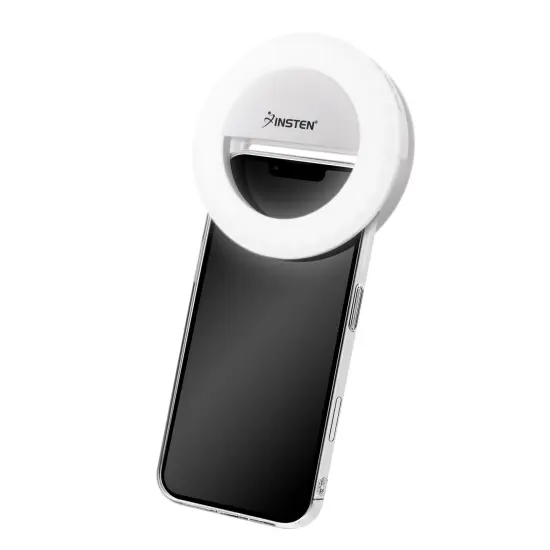 Insten Video Conference Lighting Kit For Cell Phone Laptop, LED Ring Lights Clip on, 3 Lighting Modes 4 Brightness, White {2}