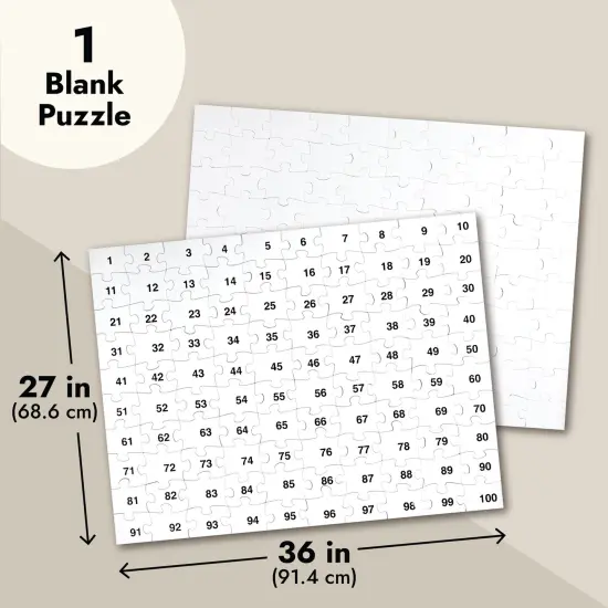100 Pieces Blank Puzzles to Draw On, 27x36 inches Large Make Your Own Jigsaw Puzzle for DIY Wedding Guest Book, Kids Crafts White {4}